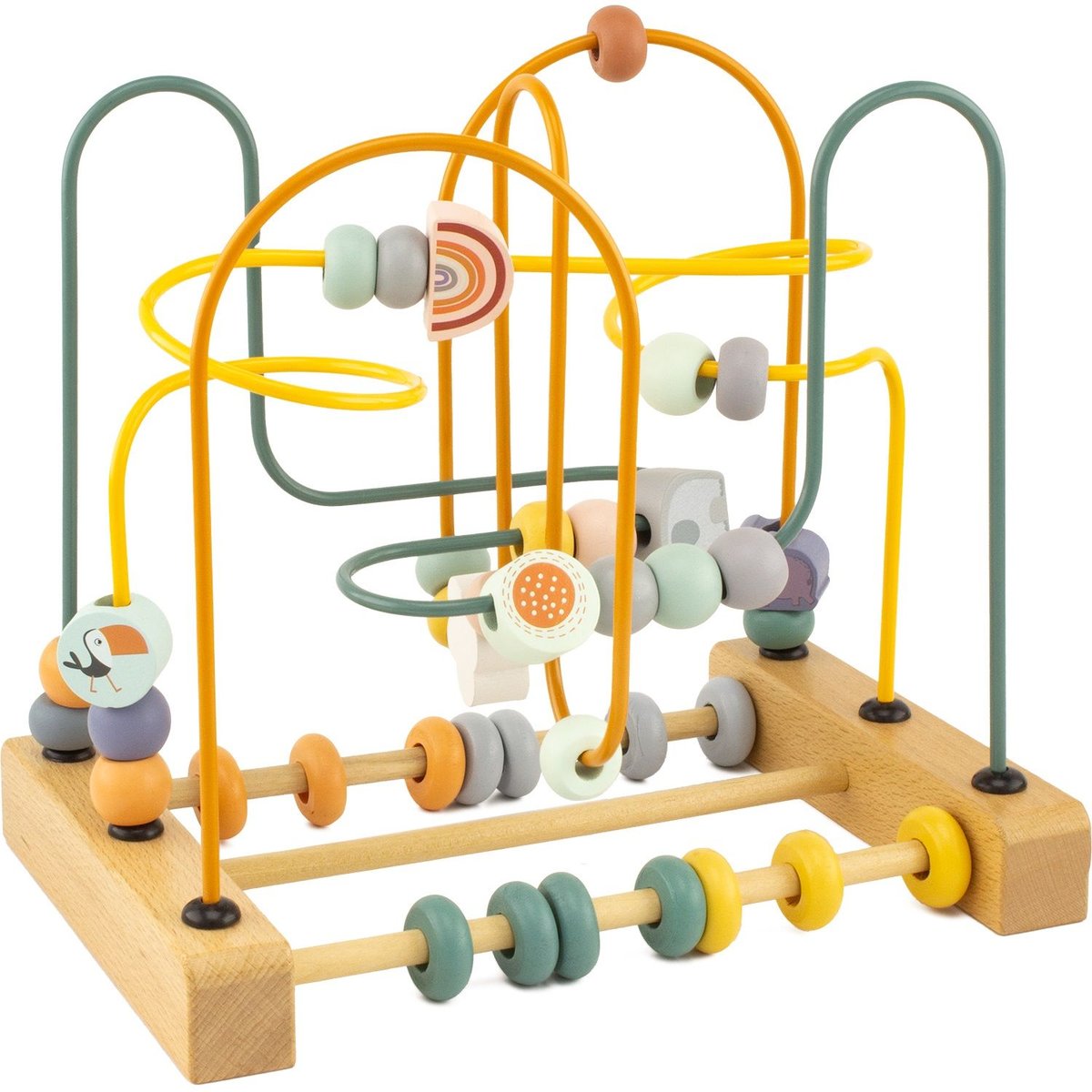 Circuit de perles en bois jaune, ULYSSE