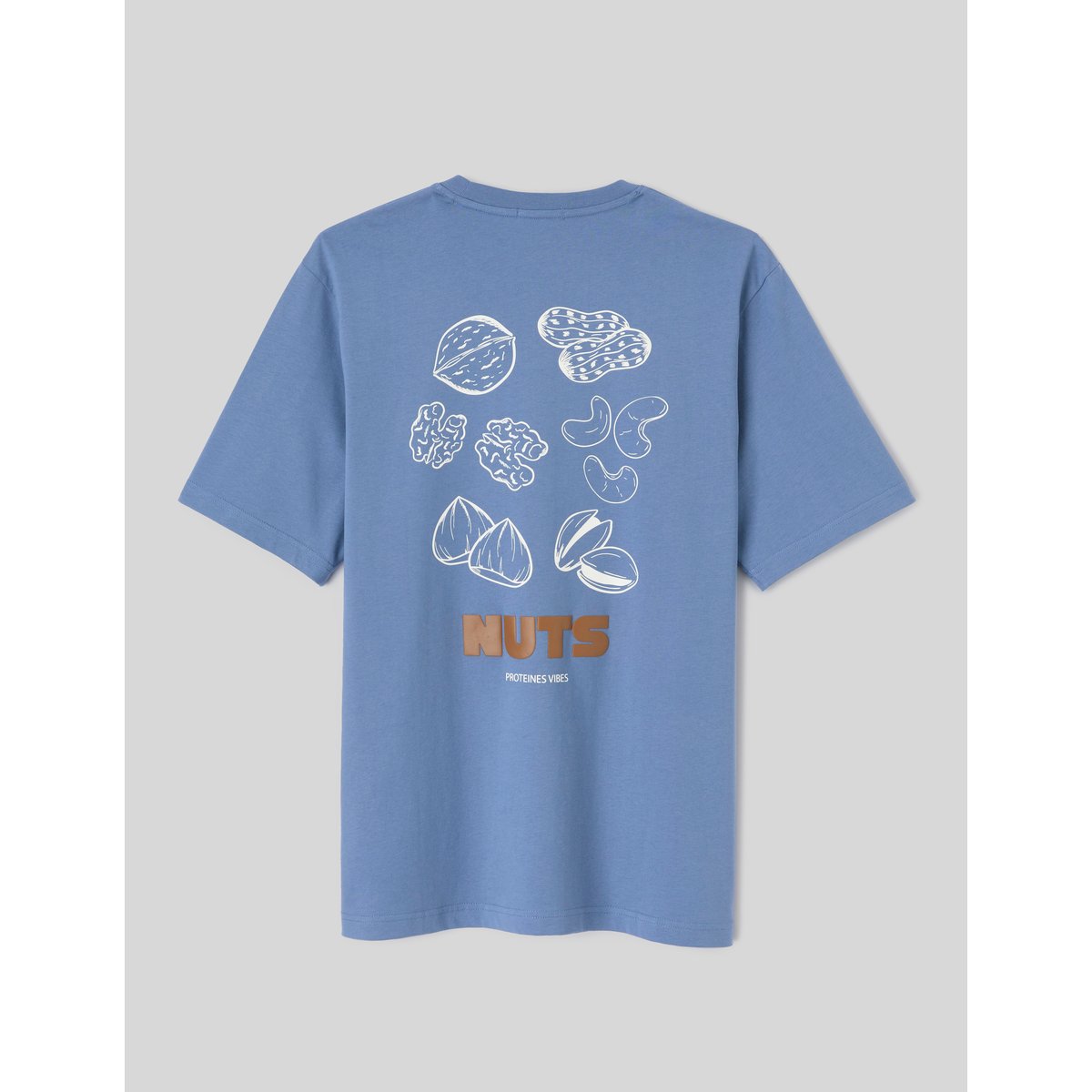 T-shirt imprimé devant / dos bleu, BZB