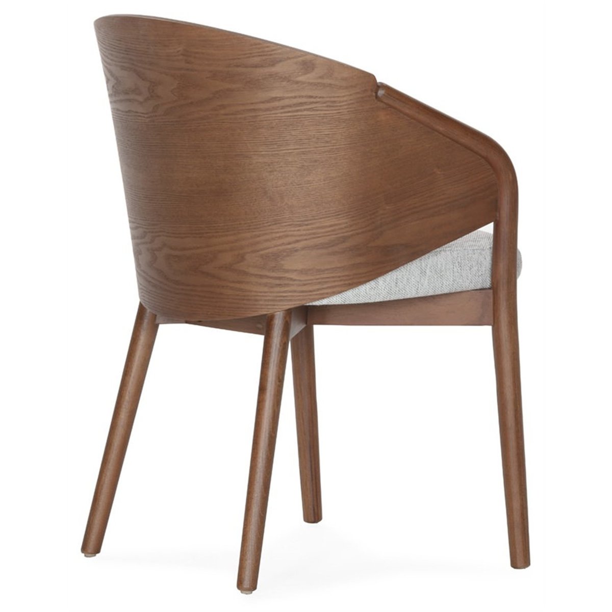Chaise en hêtre et tissu au design enveloppant noyer/blanc, RECOLLECTION