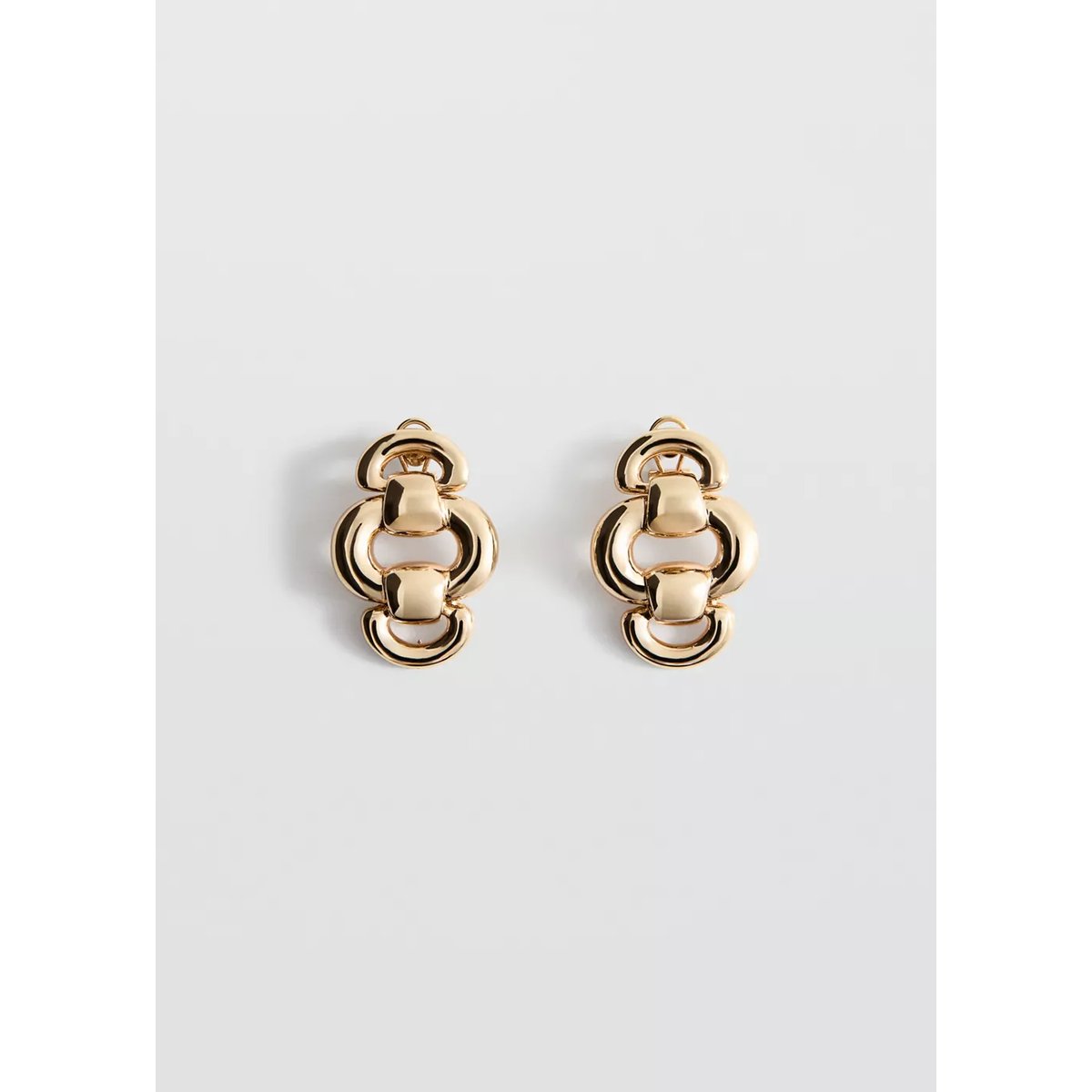 Boucles d’oreilles pendantes relief or, MANGO