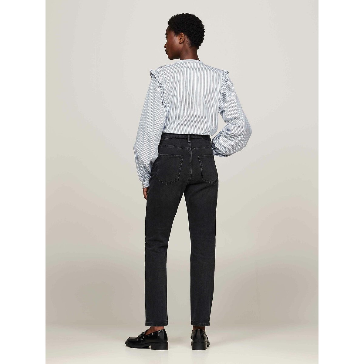 Slim Fit Cigarette Jeans in Stretch Cotton black denim, TOMMY HILFIGER