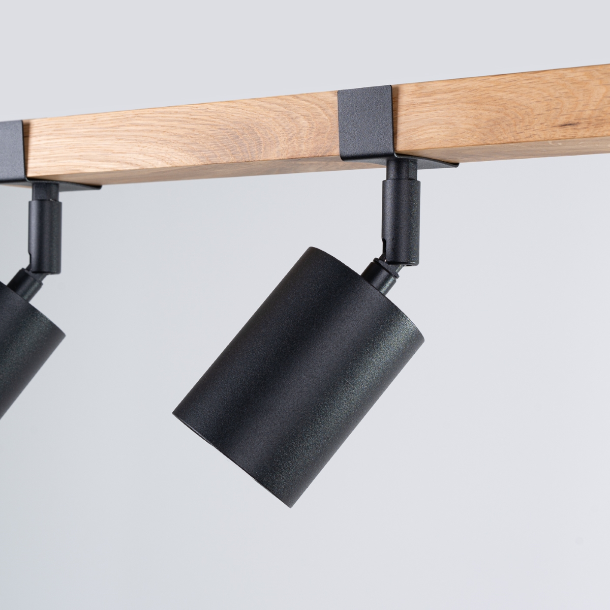 Plafonnier Acier Noir/Bois Naturel GU10 3 Fager noir, EDEN