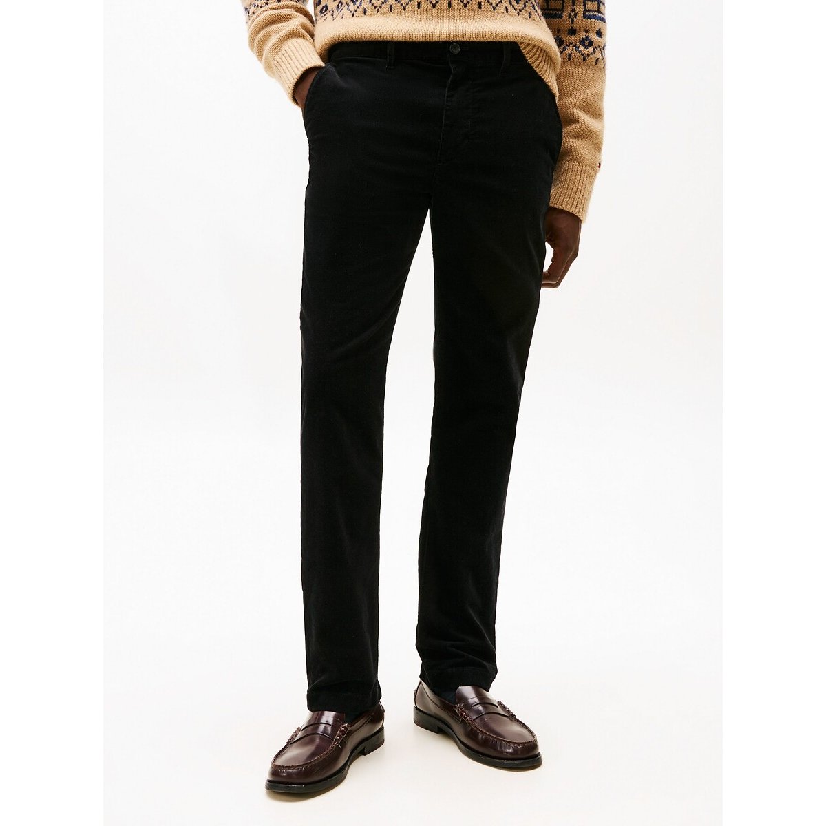 Pantalon chino Denton velours noir, TOMMY HILFIGER