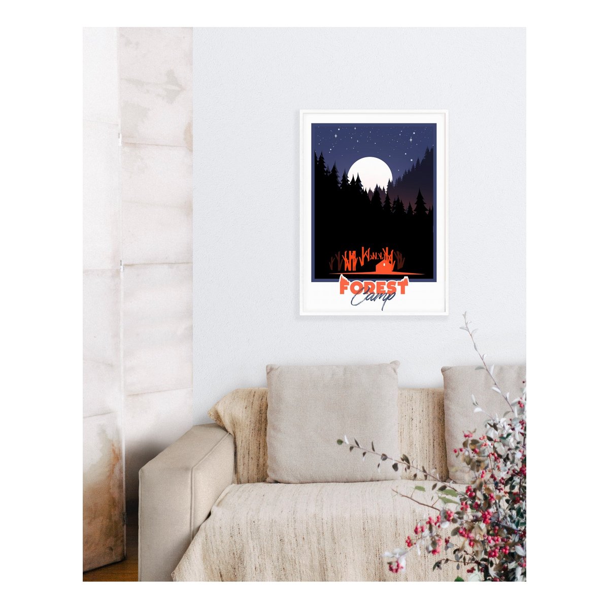 Affiche Forest Camp blanc, L'AFFICHERIE