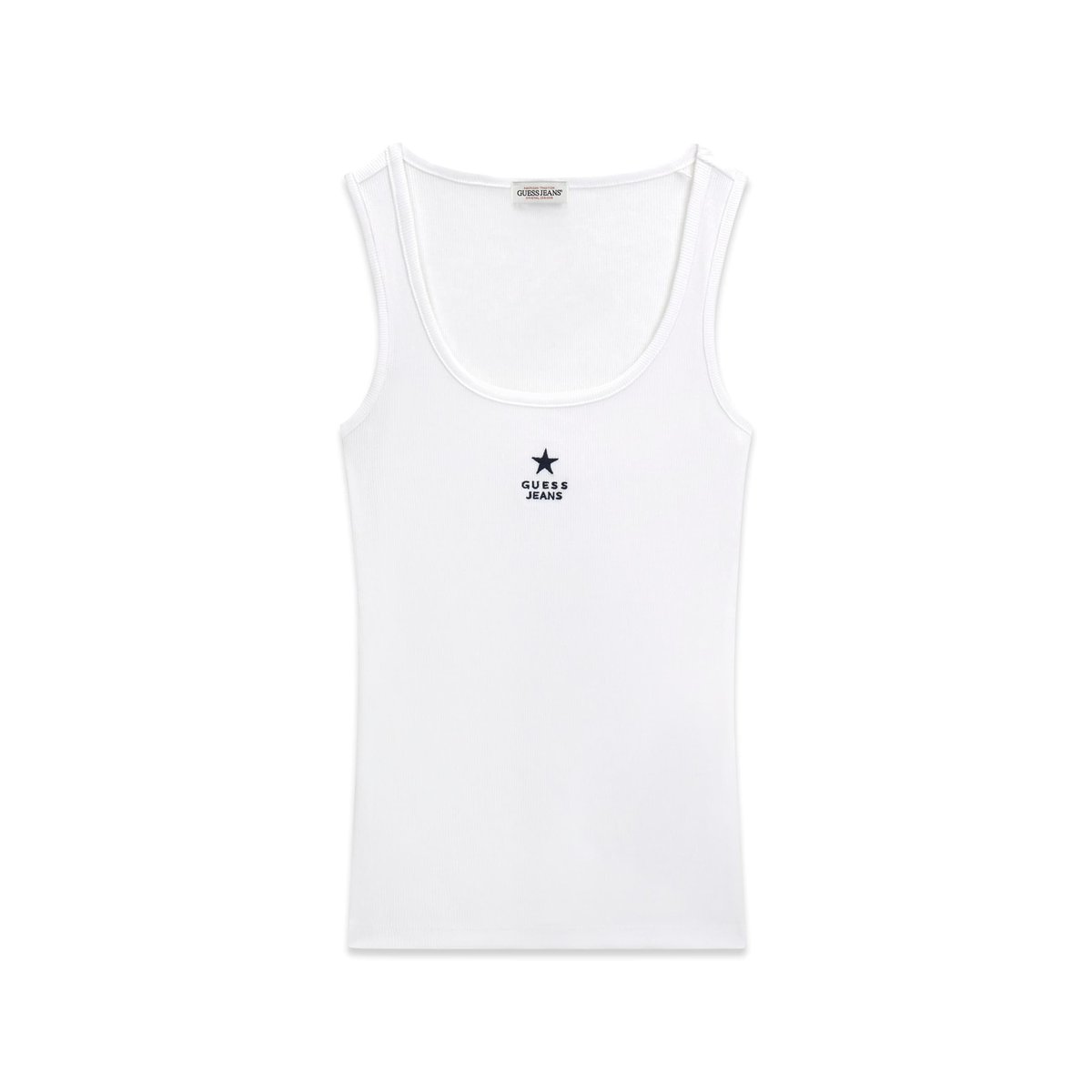 Débardeur Slim Étoile Brodée blanc, GUESS