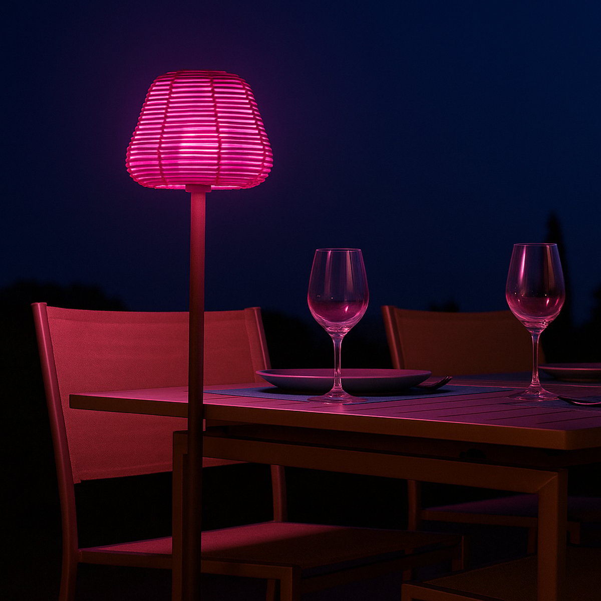 Lampadaire sans fil MIDY BOHEME marron, LUMISKY