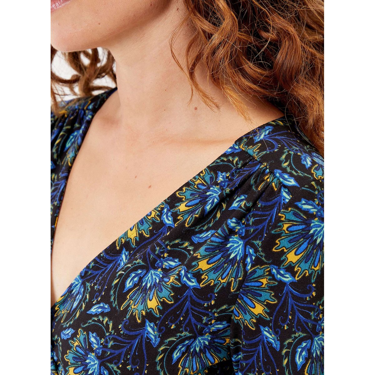 Robe portefeuille imprimée maille jersey BALINA noir vallanes, LA FIANCÉE