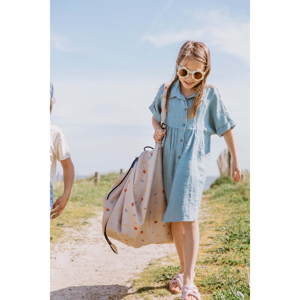 play&go - tapis de jeu & sac à jouets outdoor - magical days ecru, multicolor, PLAY ET GO