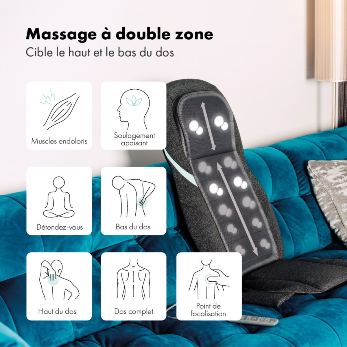 Siège de massage 4 mains couleur unique, ZEN