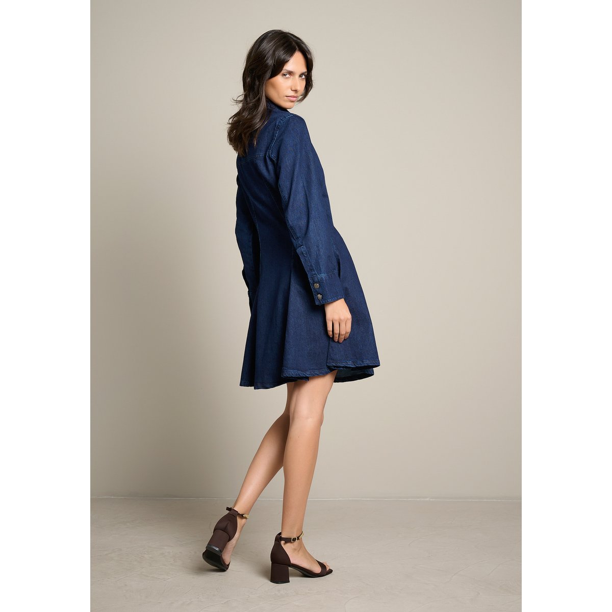 Robe chemise en denim medium blue, LOLALIZA