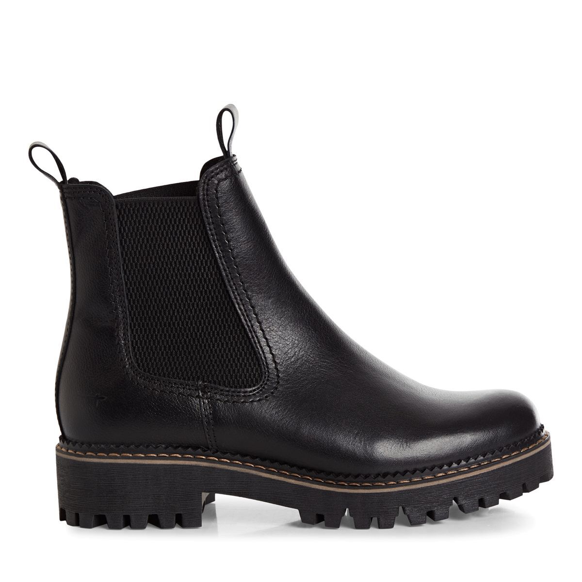 Bottine Chelsea en cuir noir cuir, TAMARIS