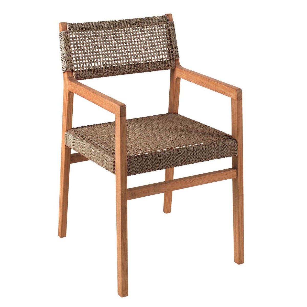 Chaise de jardin avec accoudoirs en teck, LUNA marron, GESCOVA