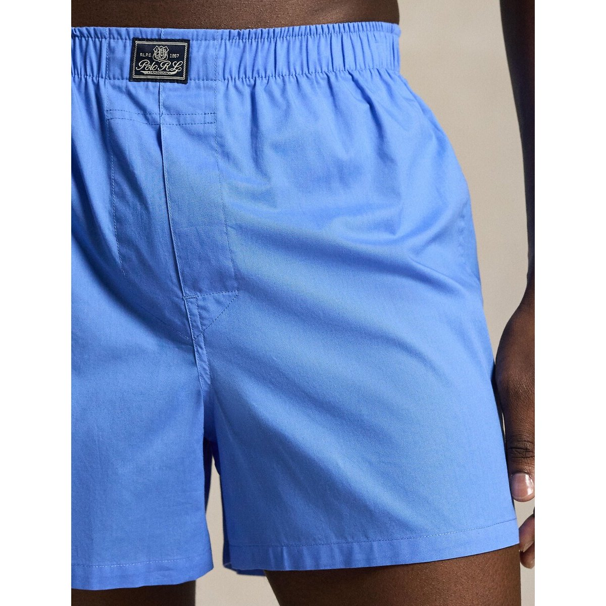 Confezione da 3 boxer in cotone blu + blu + blu, POLO RALPH LAUREN