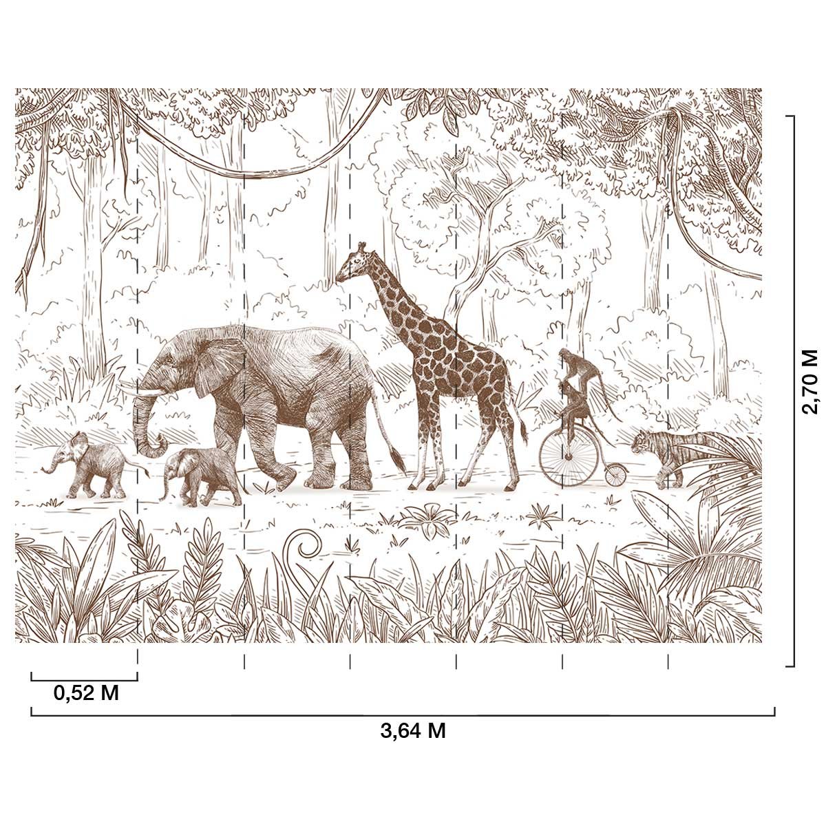 Papier peint parade de la savane intissé, HEXOA