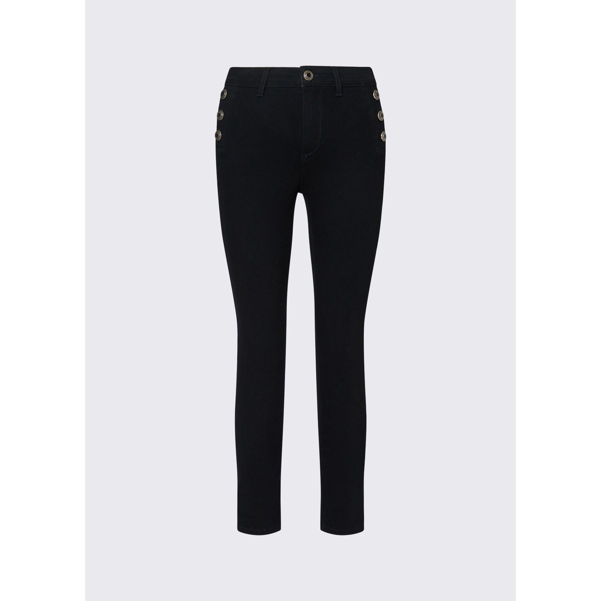 Jeans skinny avec boutons décoratifs denim noir, LIU JO