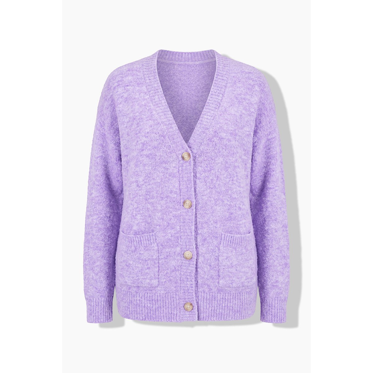 Cardigan en laine mélangée violet, ULLA POPKEN