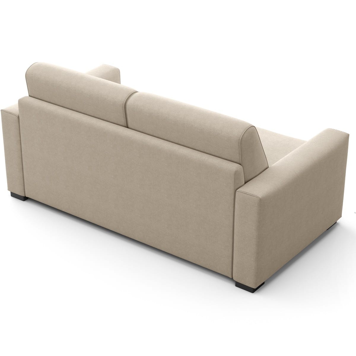 Canapé droit convertible 3 places en tissu chenille - ouverture express - ANZIO beige, HOMIFAB