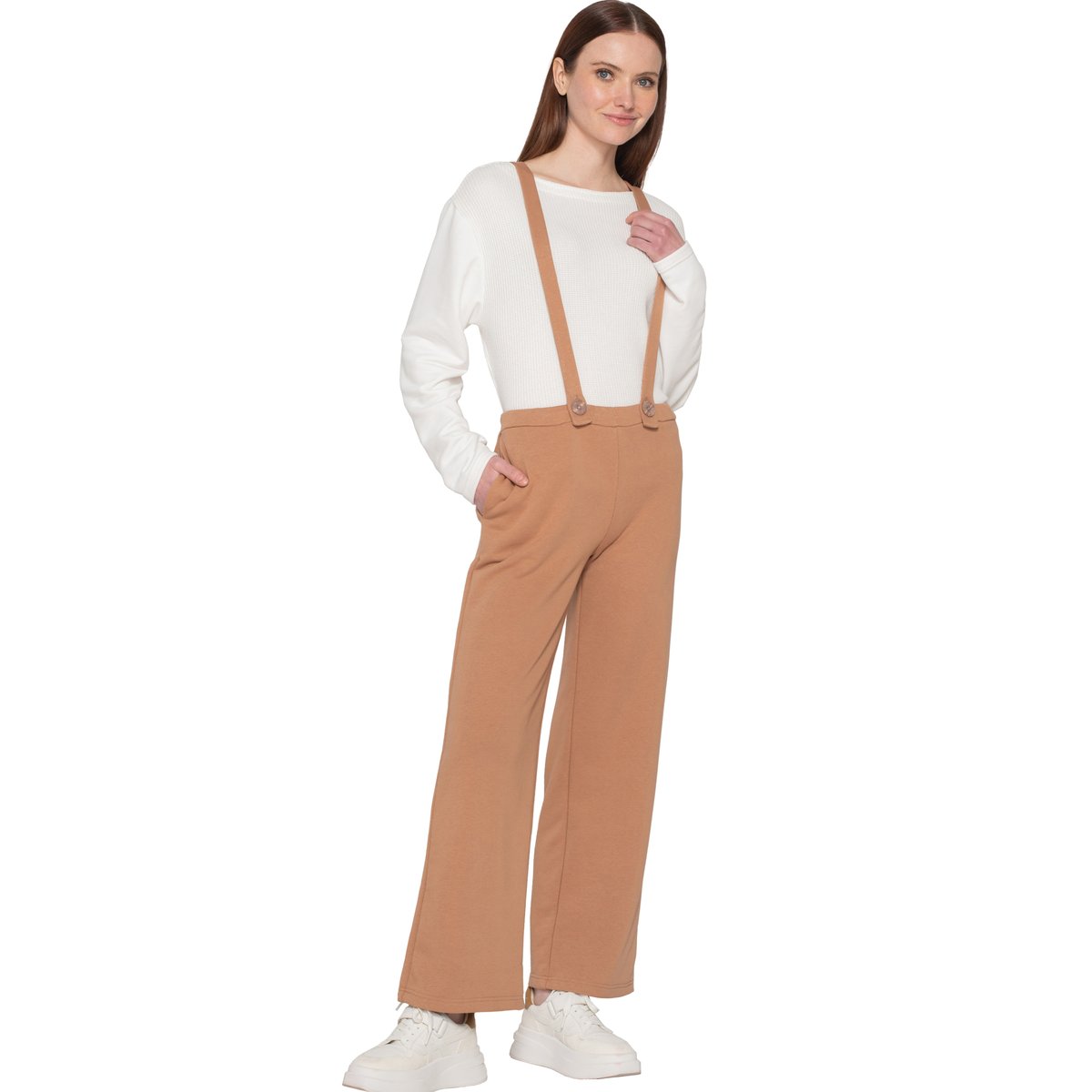 Pantalon salopette Sweetened marron, LUNA SPLENDIDA