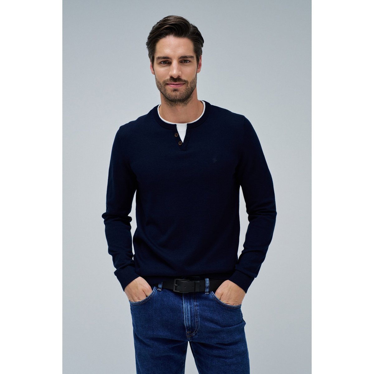 PULL EN MAILLE bleu foncé, SALSA JEANS