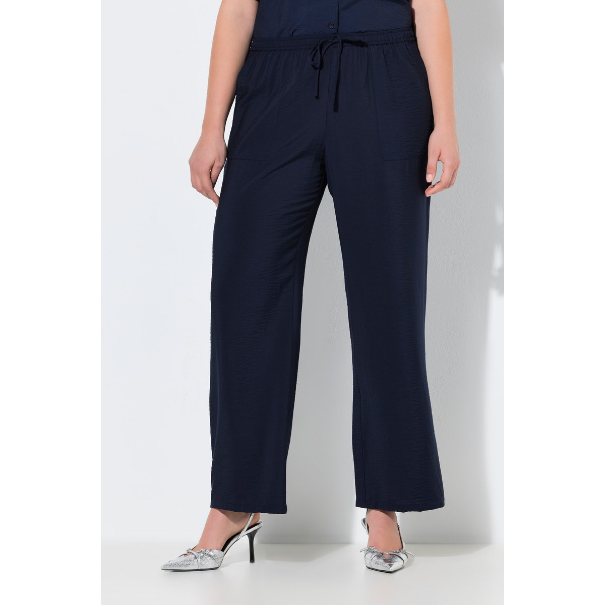 Pantalon à enfiler Mary, taille élastique marine, ULLA POPKEN