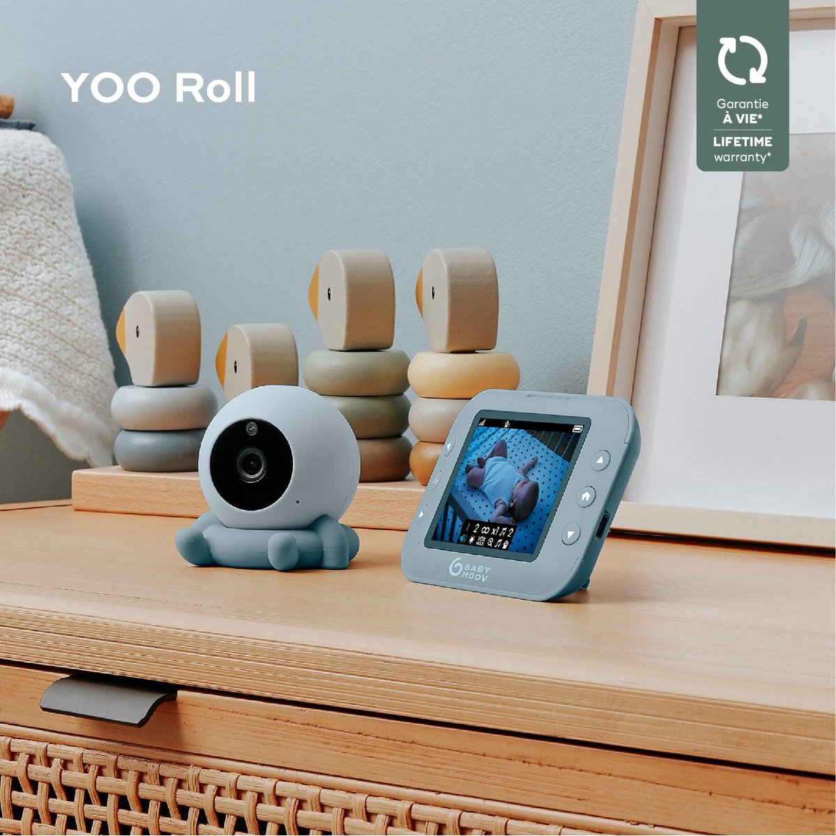 Caméra Additionnelle babyphone Yoo Roll bleu clair, BABYMOOV