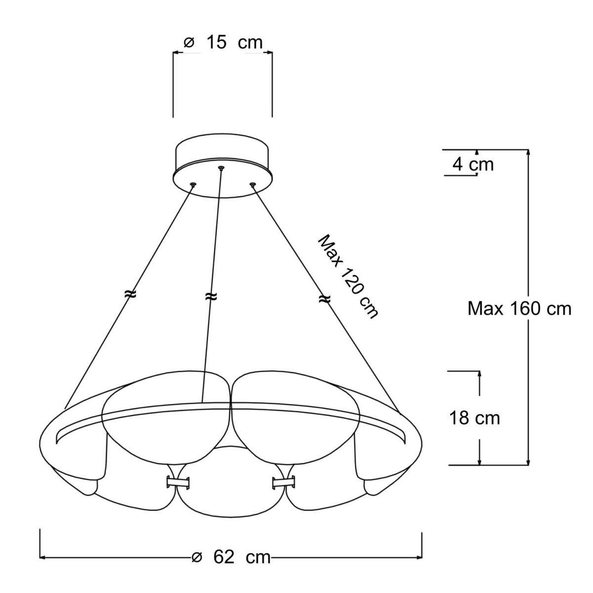Suspension LED capsule galbée - CRISTALIA blanc et doré, KOSILUM