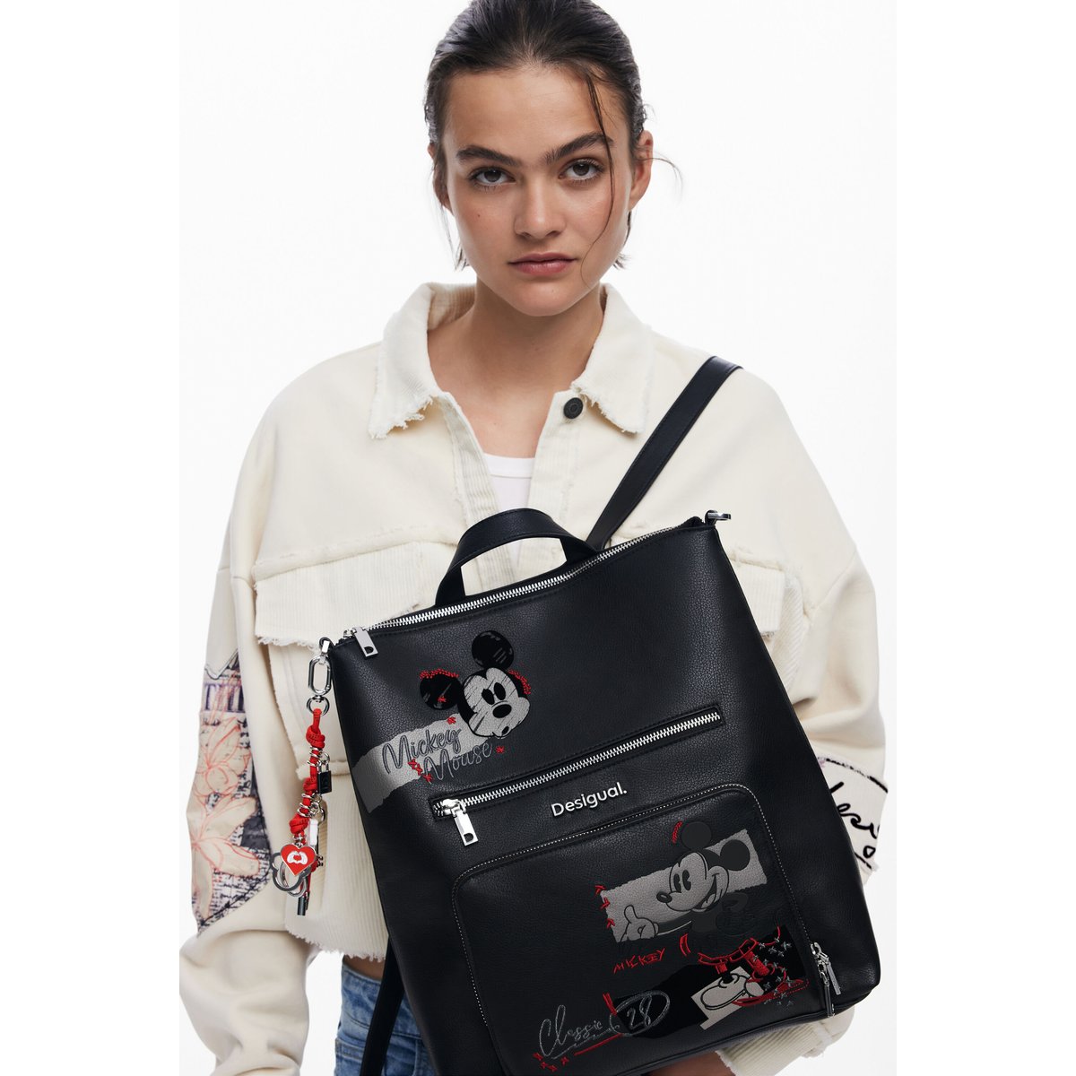 Sac à dos effet cuir Mickey™ moyen noir, DESIGUAL