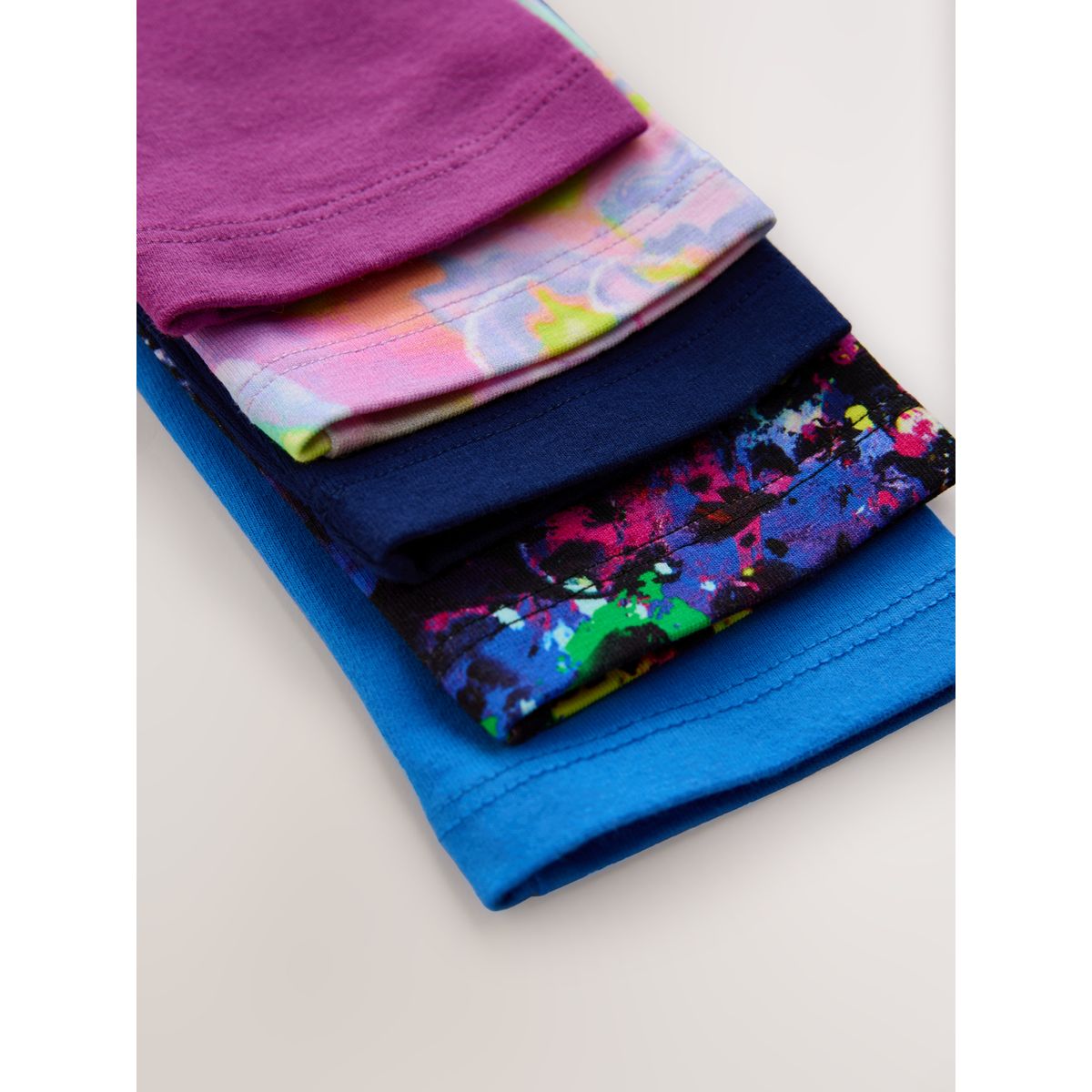 Legging, lot de 5 violet/éclaboussé, NEXT