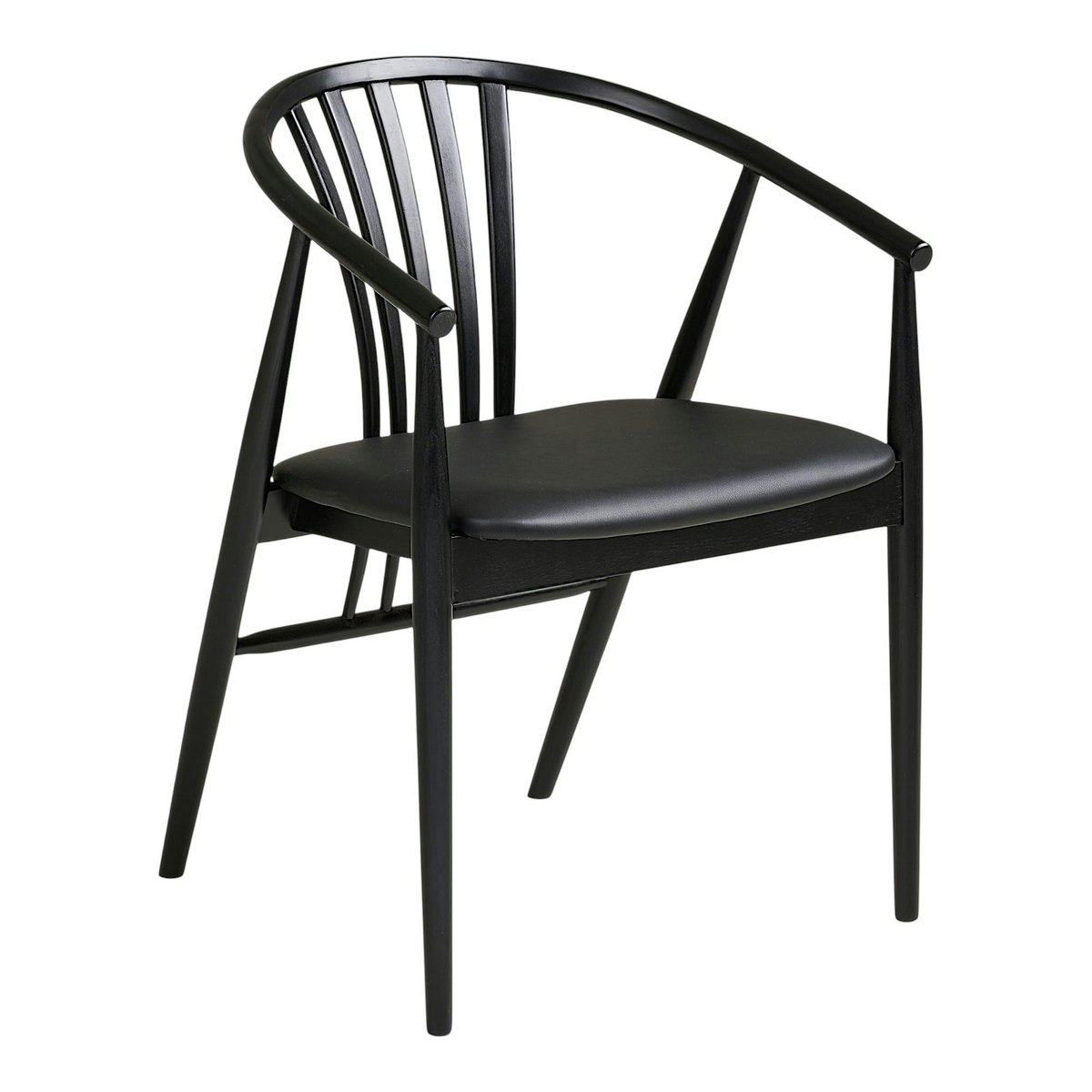 Chaise en bois noir à dossier arrondi (lot de 2) AMSTERDAM noir, PIER IMPORT