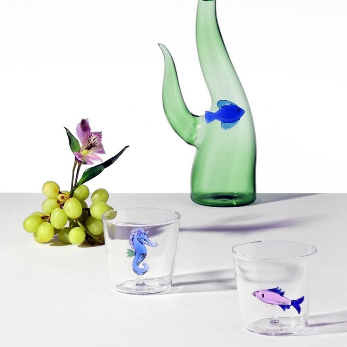 Verre à eau hippocampe MARINE GARDEN vert, ICHENDORF