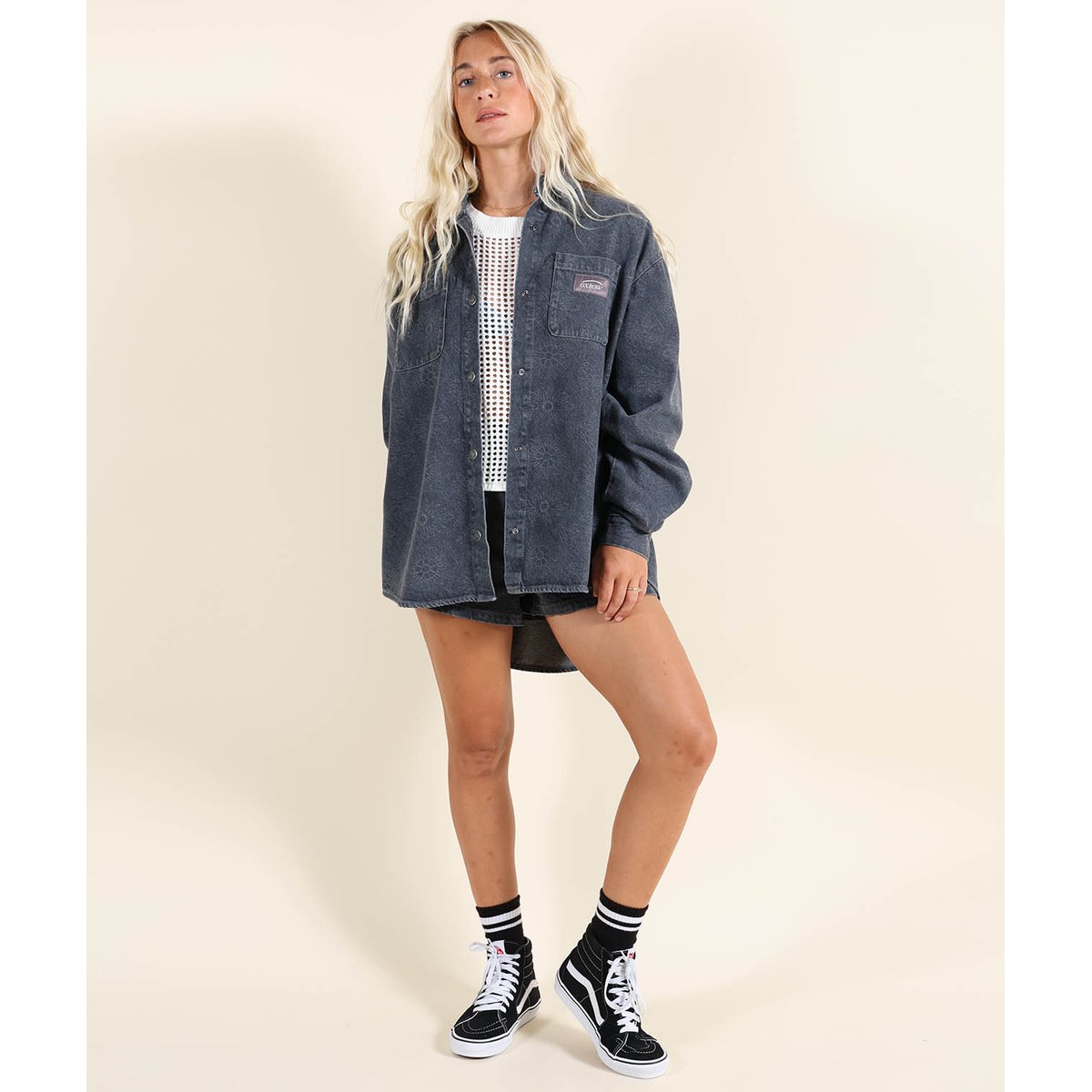 Chemise manches longues MOTEL dark grey, OXBOW