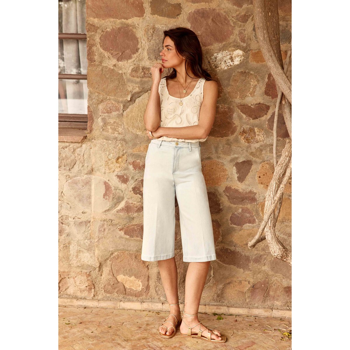 Short large imprimé denim PLINT 81-bleach, LA PETITE ETOILE
