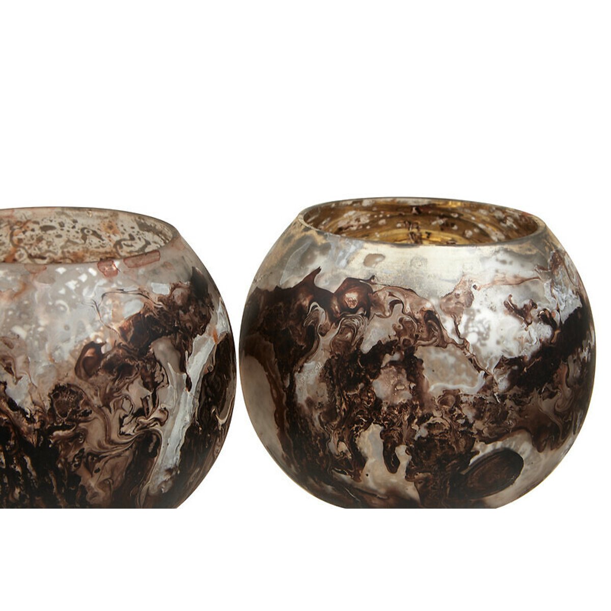 Set Of 3 Speckled Tealight Holders in Brown brown , ÉDITÉ