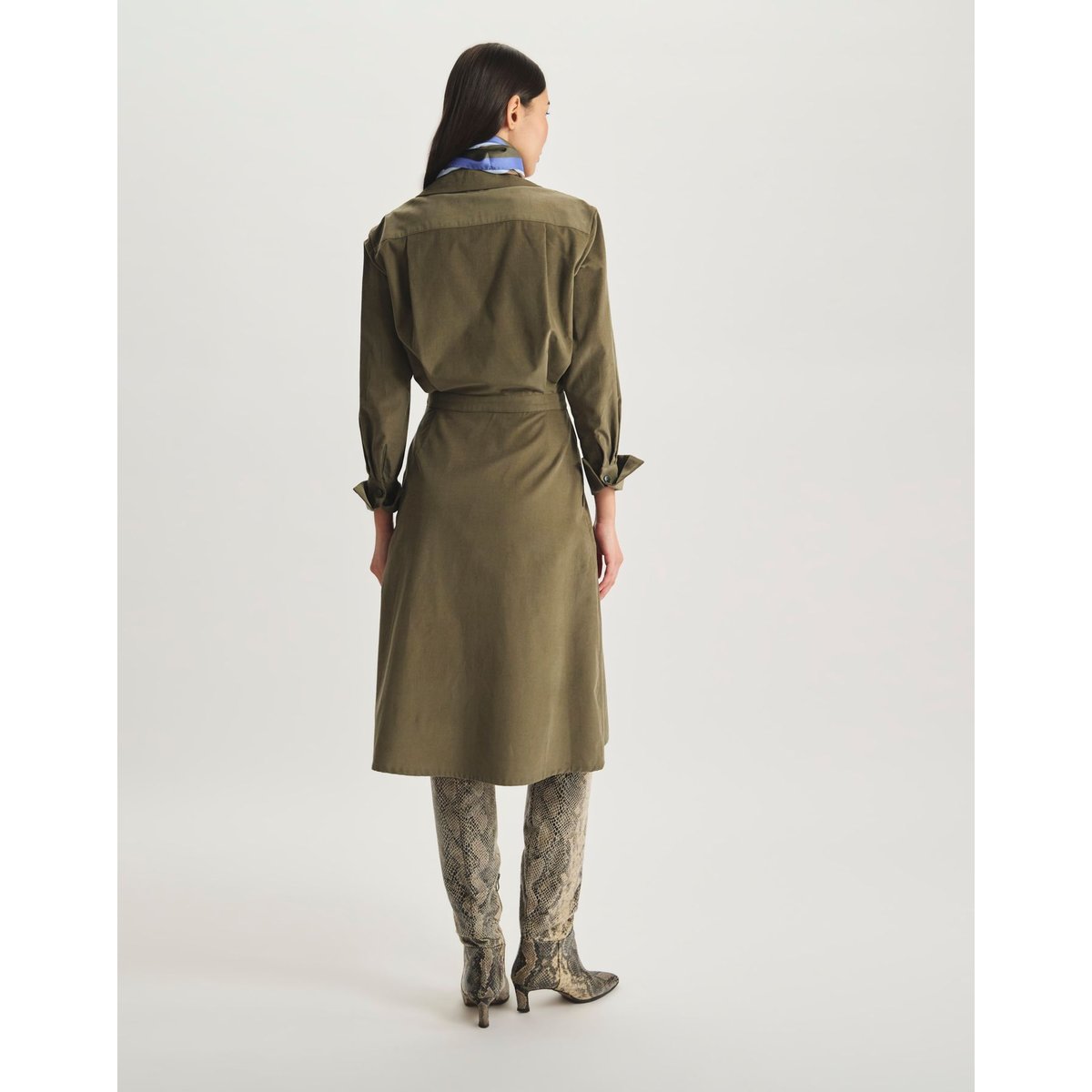 Robe portefeuille Namo en coton vert, INES DE LA FRESSANGE PARIS