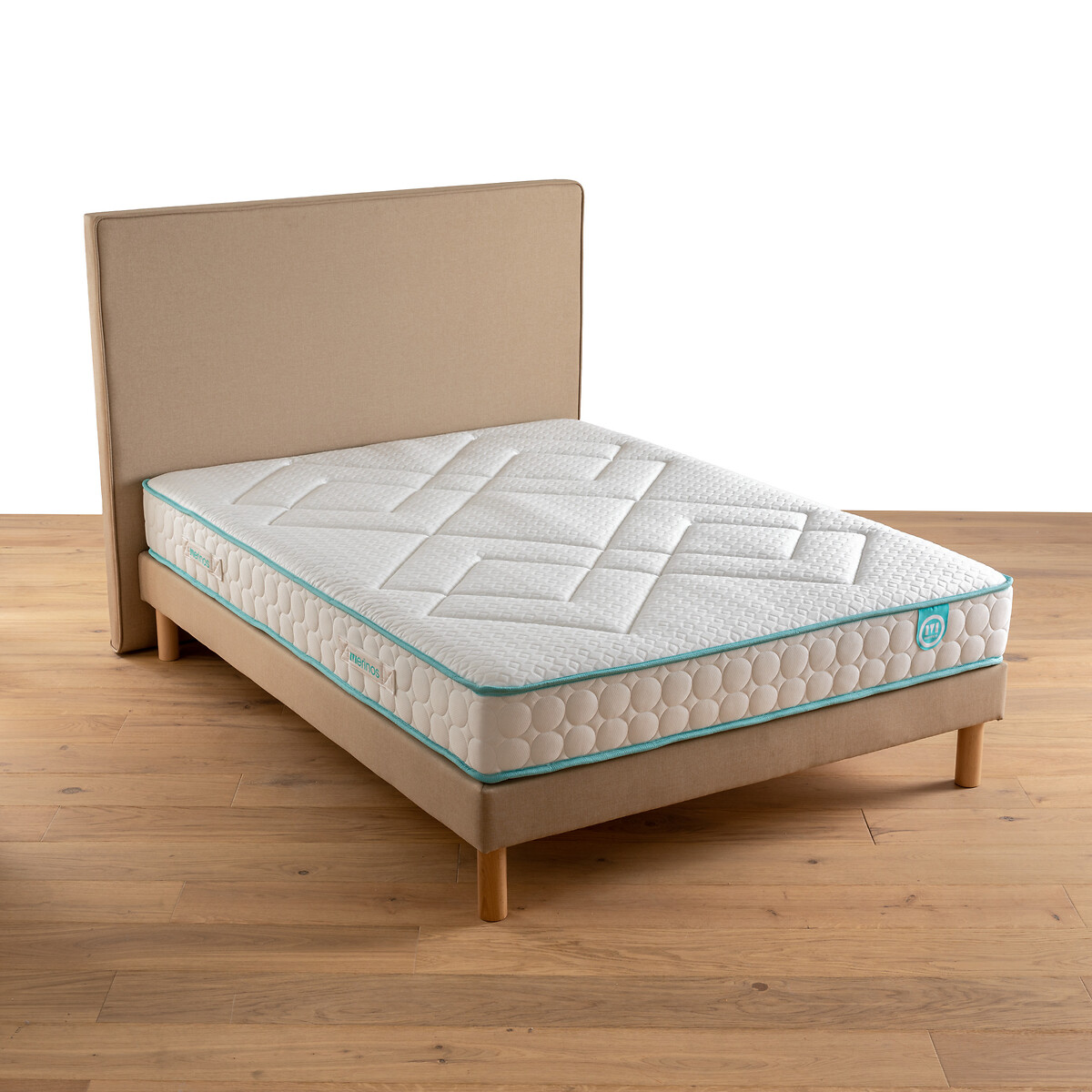 Matras in latex, stevig luxe comfort Le Tout Delicat wit/blauw, MERINOS