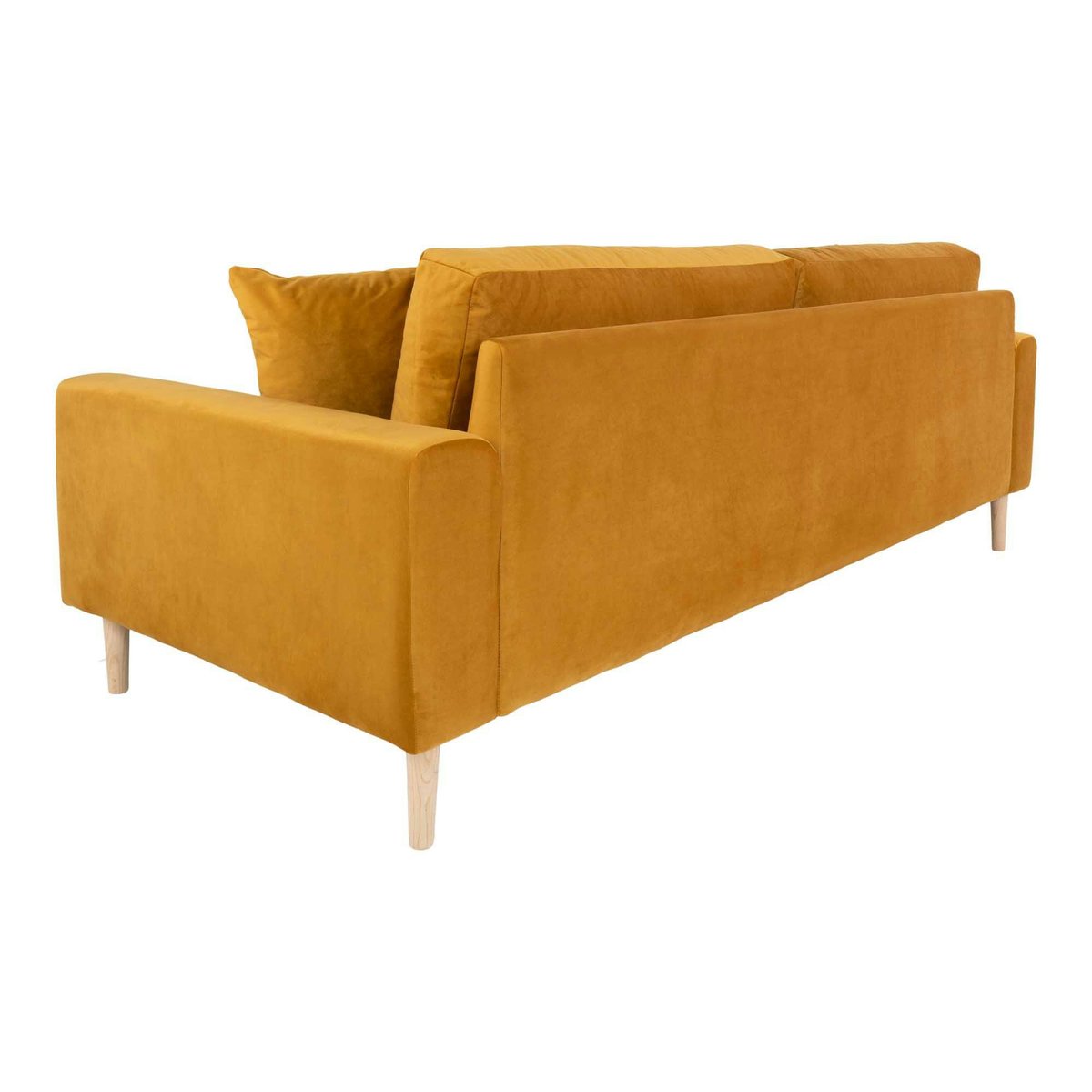 Canapé droit moderne en tissu AMSTERDAM moutarde - 3 places, PIER IMPORT