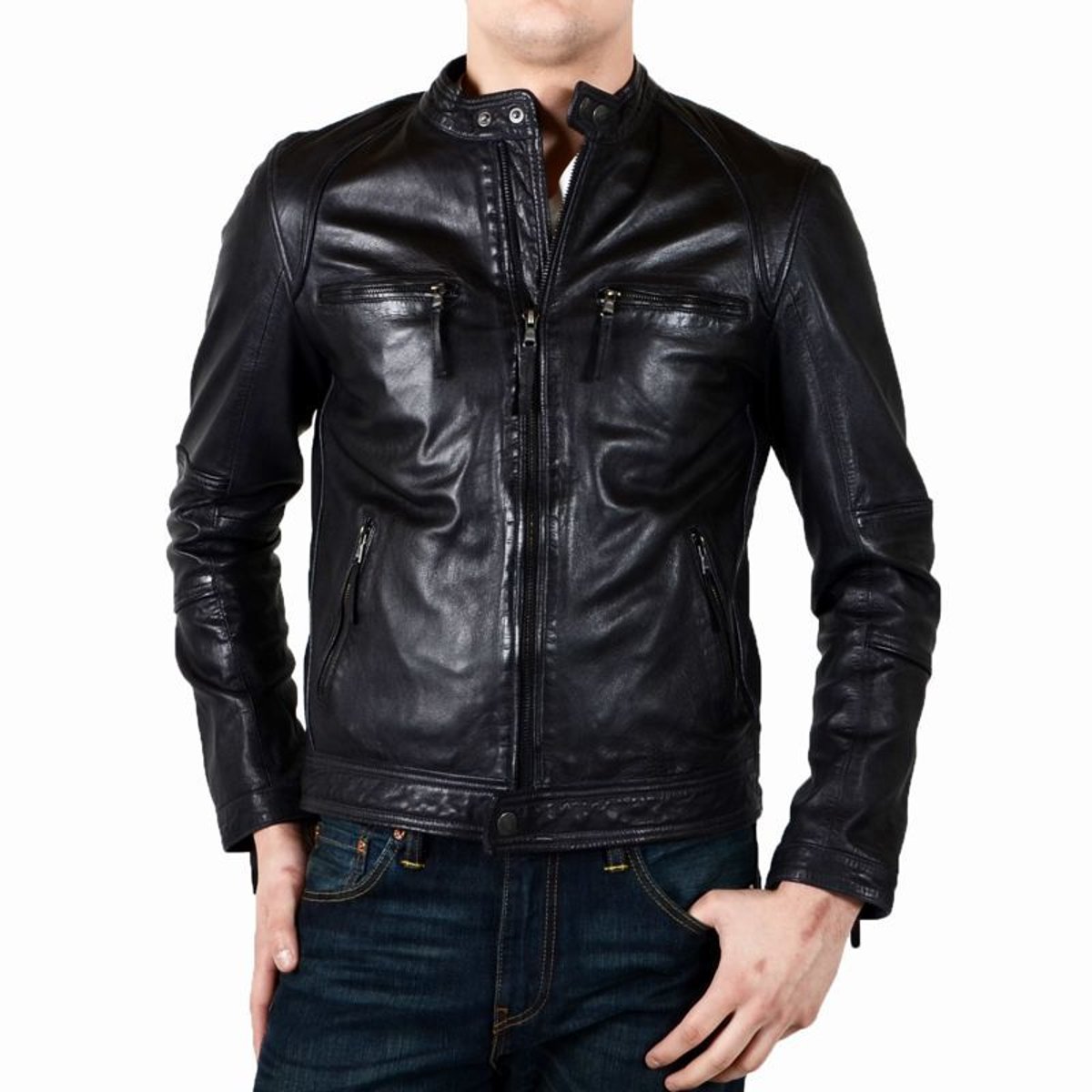 Blouson Cuir Nicholson Sunshine noir, REDSKINS