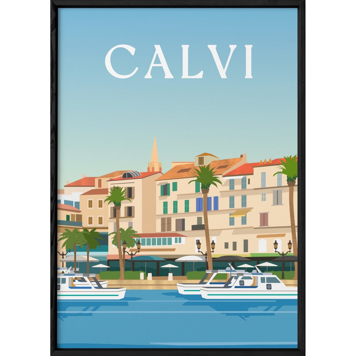 Affiche ville Calvi blanc, L'AFFICHERIE