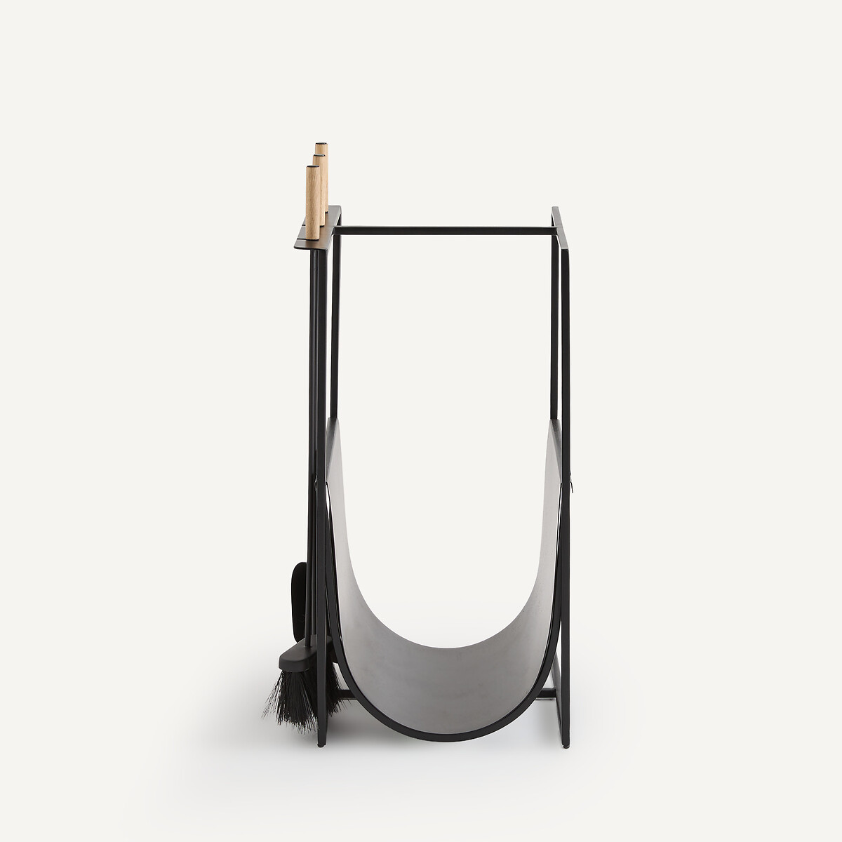 Organizador para chimenea, soporte para leña, de hierro mate, LILA negro, AM.PM
