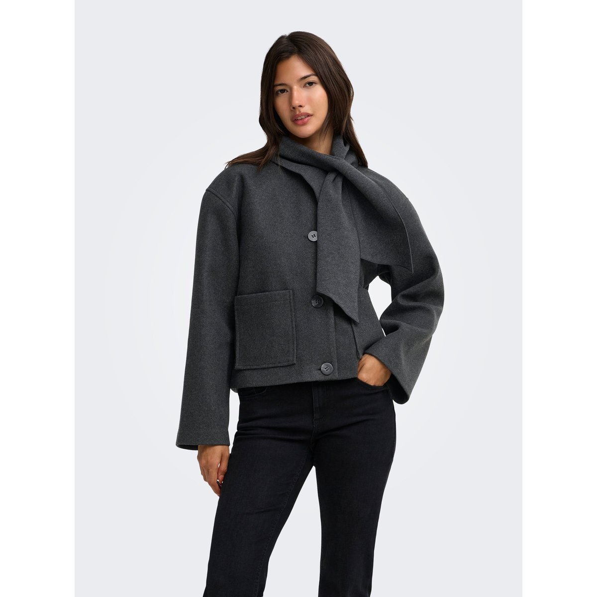 Veste dark grey melange, ONLY