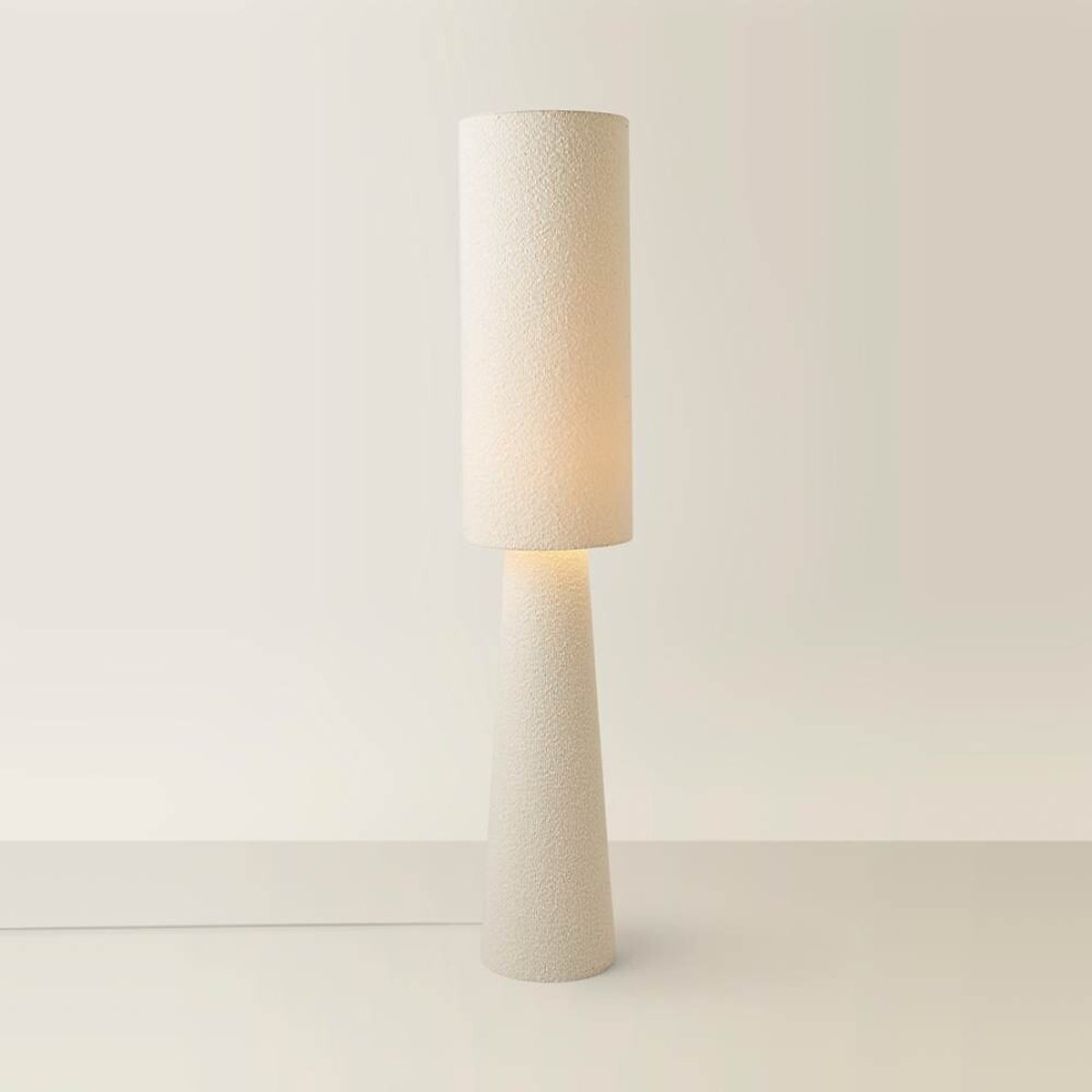 Allie Boucle Fabric Midi Floor Lamp white, ÉDITÉ