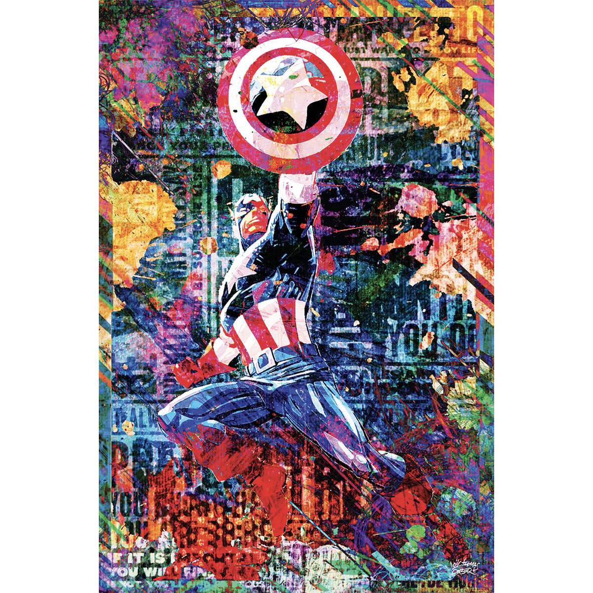 Tableau graffiti captain america tableau alu dibond, HEXOA