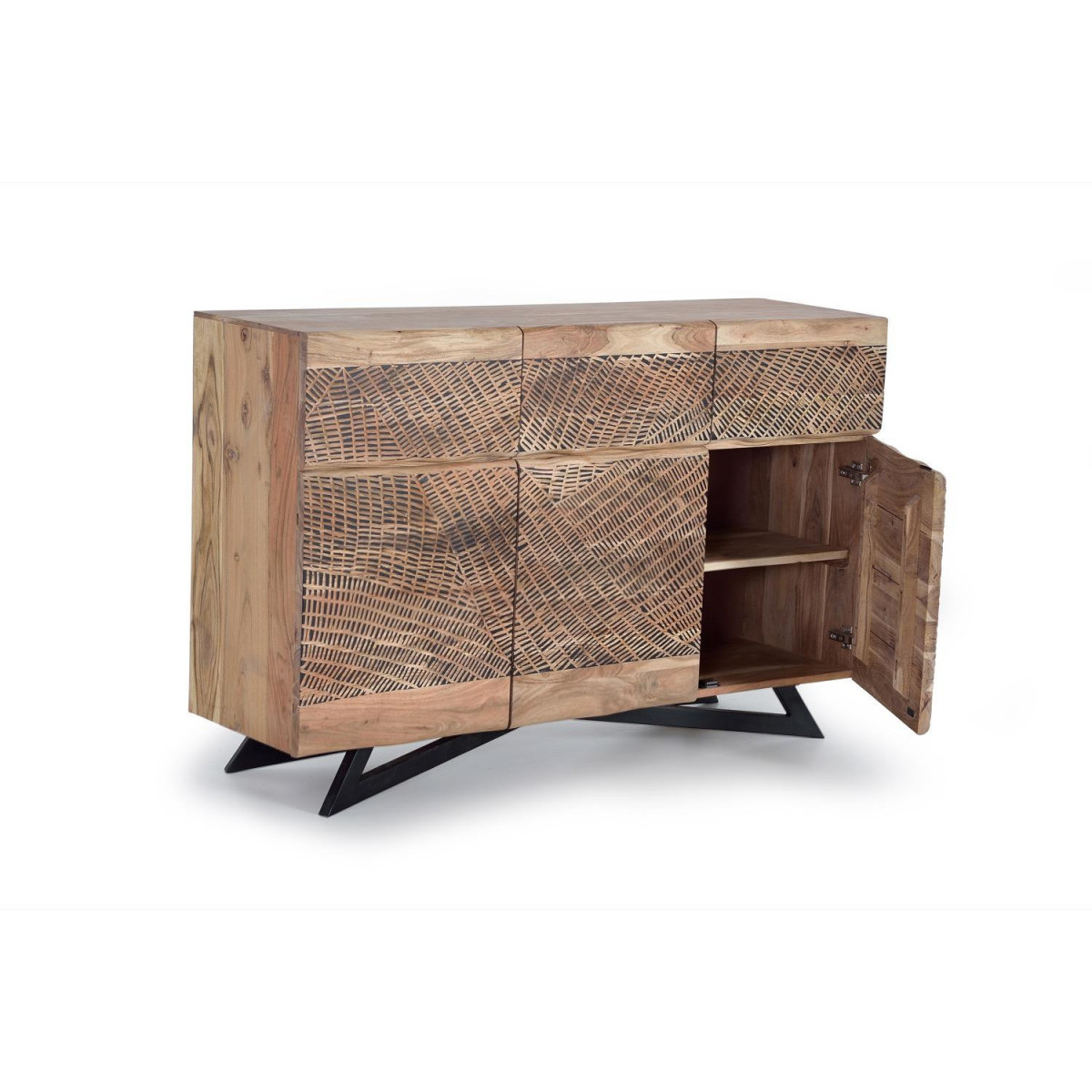 Buffet 3 tiroirs - DIVINE marron, DECORATION D’AUTREFOIS