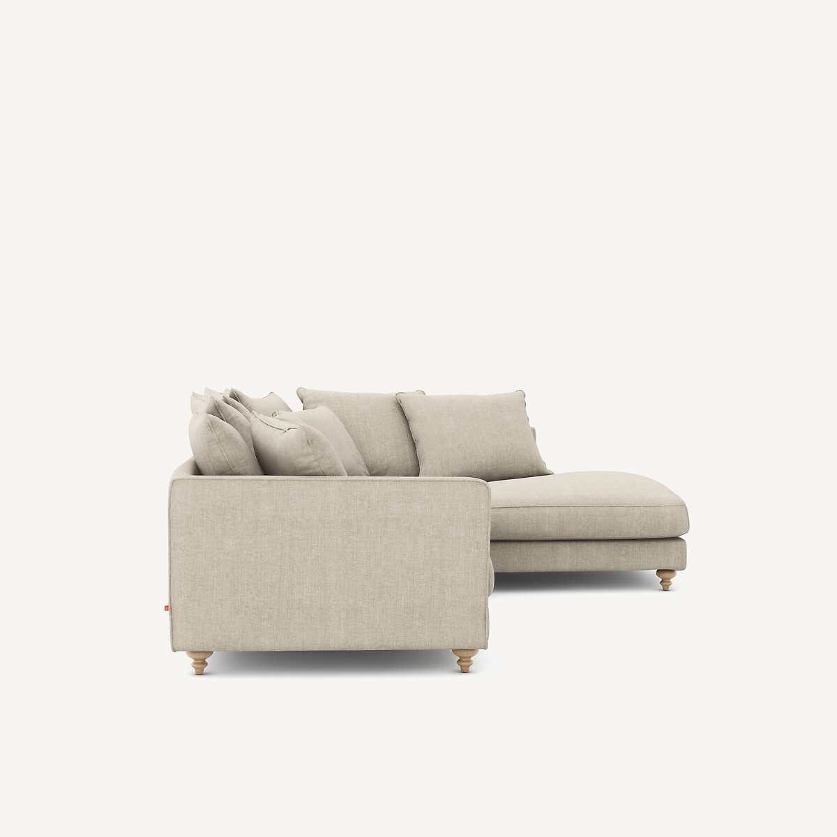 Canapé d'angle convertible coton et lin, Lazare beige, AM.PM