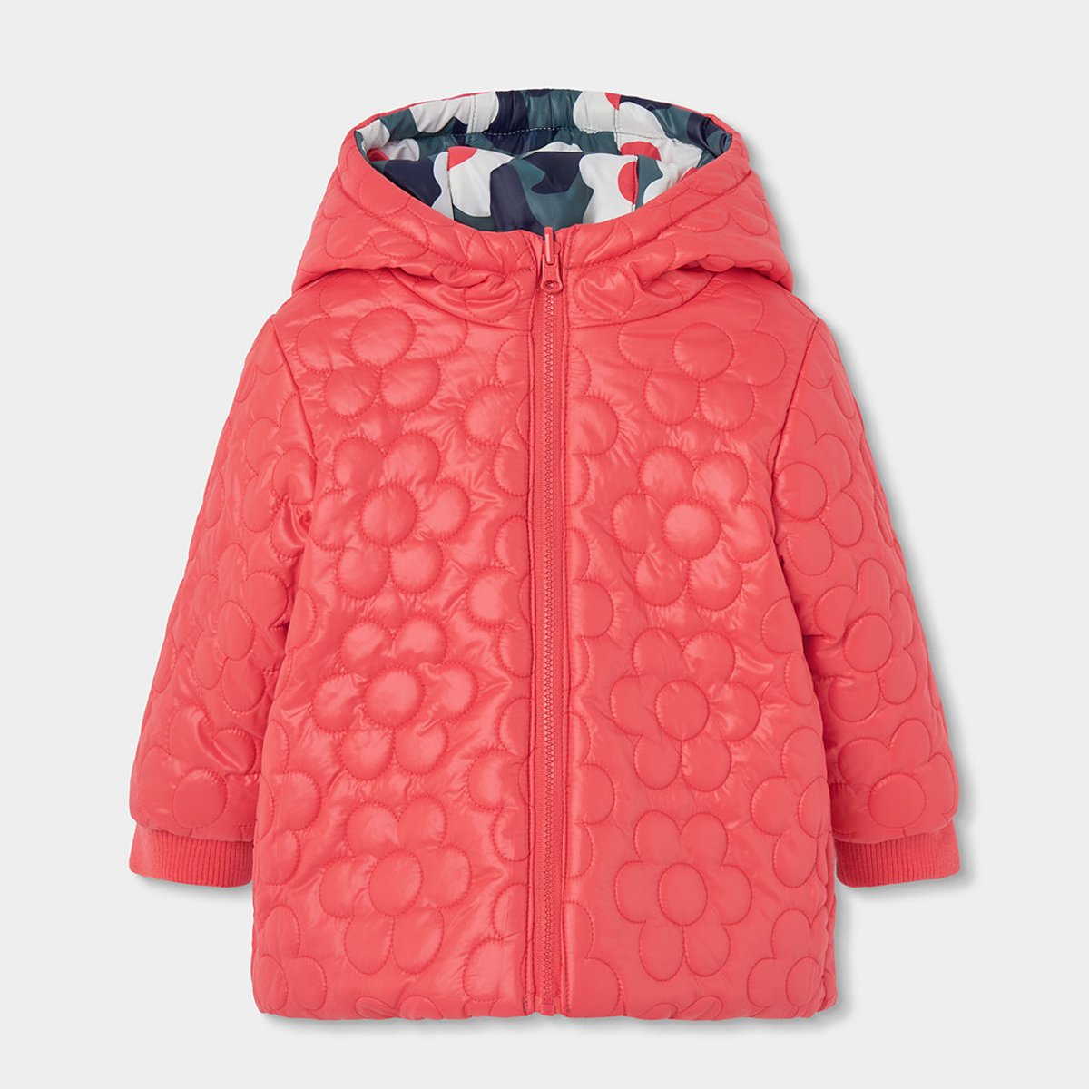 Parka fille tissu technique imprimé fleurs multicolore, BOBOLI