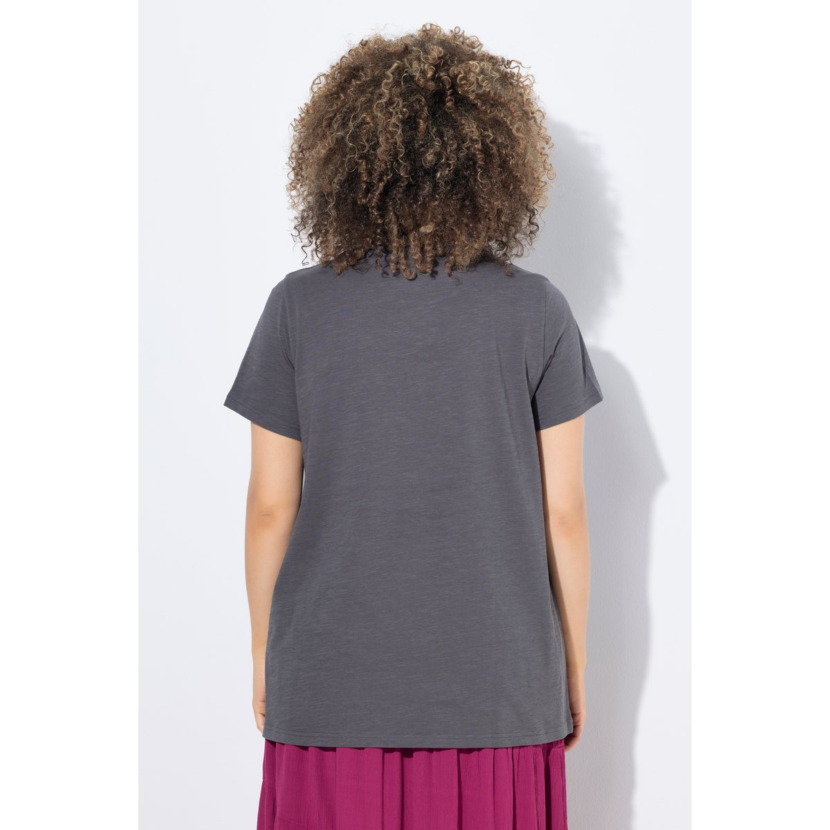 T-shirt avec message gris graphite, ULLA POPKEN