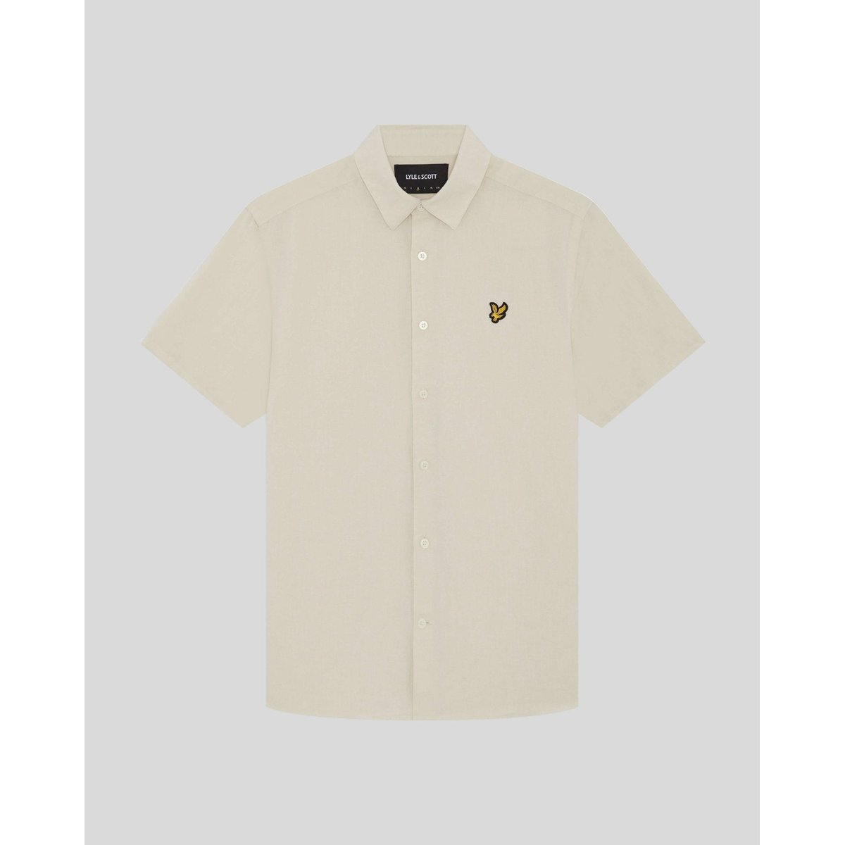 Chemise manches courtes en mélange de lin blanc crique, LYLE & SCOTT