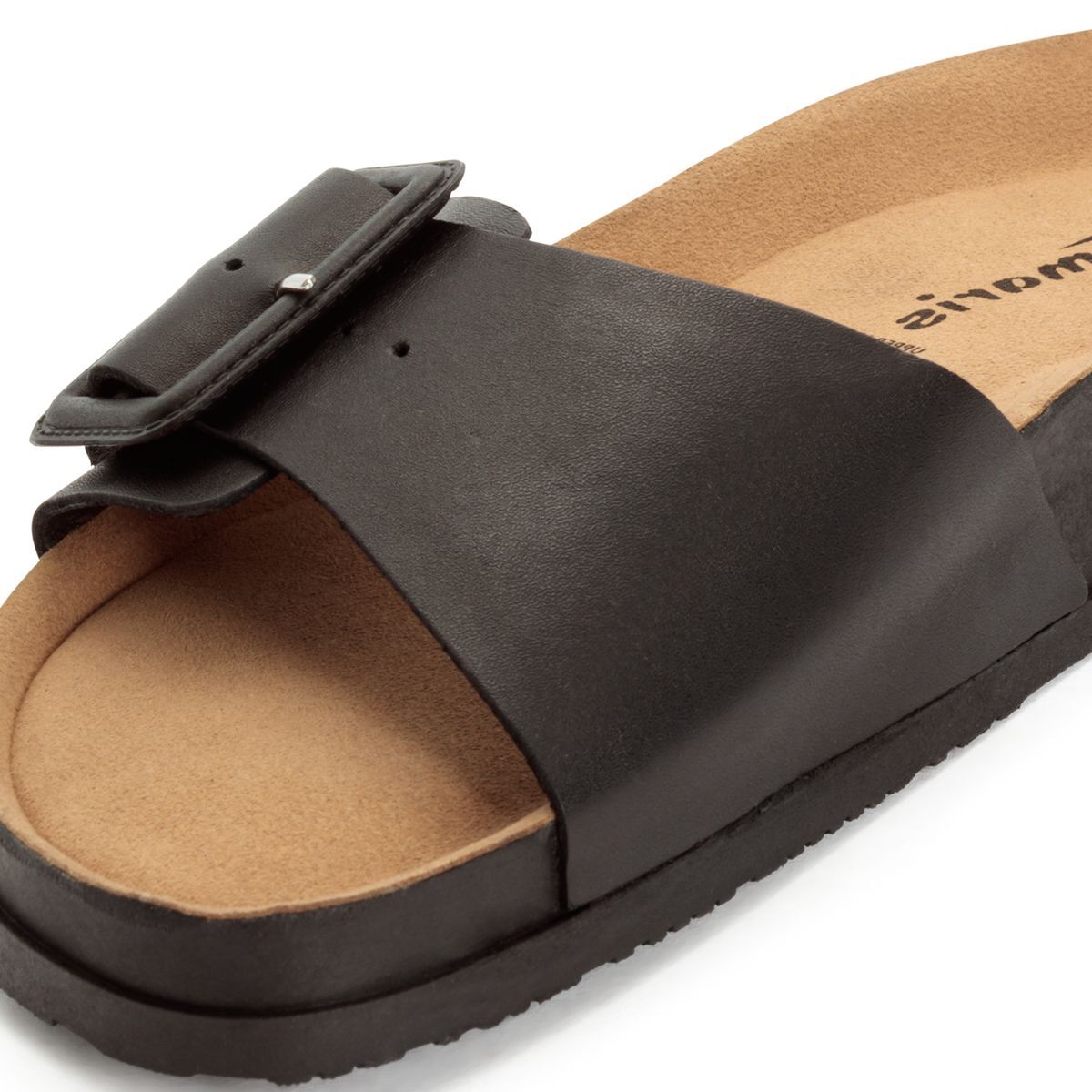 Mule en cuir noir cuir, TAMARIS