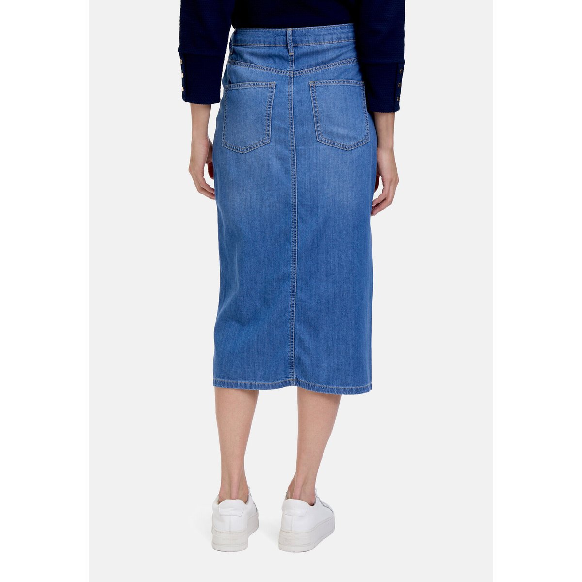 Jupe en jean à effet délavé bleu, BETTY BARCLAY