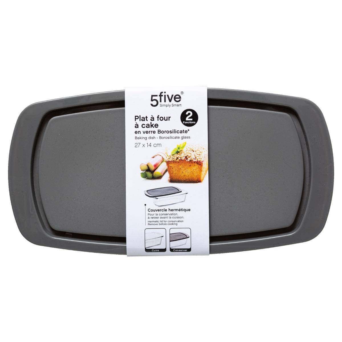 Plat à cake avec couvercle KEEPEAT gris, 5FIVE SIMPLY SMART